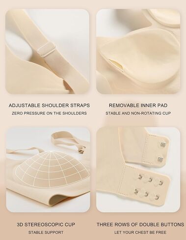 Seamless Bras for Women No Underwire Comfortable Adjustable Straps Padded Full Coverage V Neck Bralettes with Support in Saudi Arabia