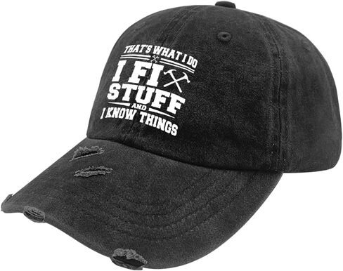 I Fix Stuff and I Know Things Hat for Men I Fix Stuff Hat for Womens Washed Distressed Baseball Caps in Saudi Arabia
