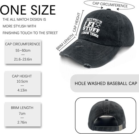 I Fix Stuff and I Know Things Hat for Men I Fix Stuff Hat for Womens Washed Distressed Baseball Caps in Saudi Arabia