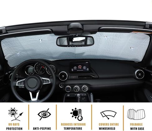 Car Windshield Sun Shade Compatible with Mazda MX-5 2016-2024,Front Window Sun Visor Protector,UV Protection Heat Insulation Windshield Sunshade (Style A) in Kuwait
