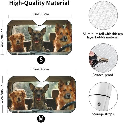 Hawaiian Dog Animal Driving Windshield Sun Shade, Front Window Sunshade Cover Sun Visor Shield Foldable Uv Ray Reflector for Car SUV Truck in Saudi Arabia