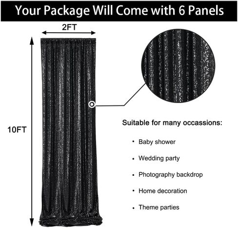 ستارة خلفية من الترتر الذهبي من leegleri، لوحتان مقاس 2FTx10FT ستائر خلفية للصور خالية من التجاعيد لحفلات الزفاف وأعياد الميلاد وستائر خلفية المسرح in Kuwait