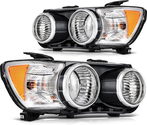 مجموعة مصابيح أمامية لسيارة شيفروليه سونيك 2012-2016 مبيت أسود كهرماني عاكس عدسة واضحة للسائق ومصابيح أمامية جانبية للركاب in Kuwait