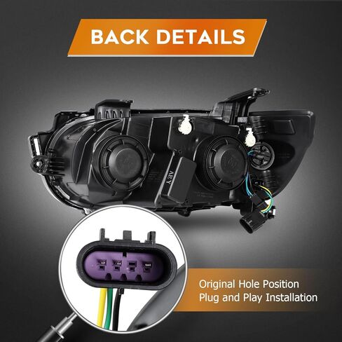 مجموعة مصابيح أمامية لسيارة شيفروليه سونيك 2012-2016 مبيت أسود كهرماني عاكس عدسة واضحة للسائق ومصابيح أمامية جانبية للركاب in Kuwait