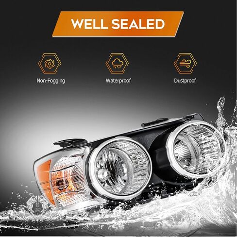 مجموعة مصابيح أمامية لسيارة شيفروليه سونيك 2012-2016 مبيت أسود كهرماني عاكس عدسة واضحة للسائق ومصابيح أمامية جانبية للركاب in Kuwait