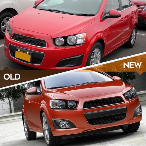 مجموعة مصابيح أمامية لسيارة شيفروليه سونيك 2012-2016 مبيت أسود كهرماني عاكس عدسة واضحة للسائق ومصابيح أمامية جانبية للركاب in Kuwait