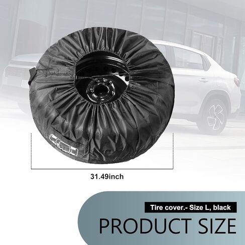 1 PC Car Spare Tire Protective Cover, Tire Dust Storage Bag, Portable Handheld Tire Protective Cover, Universal for Most Cars (Black #L) in Saudi Arabia