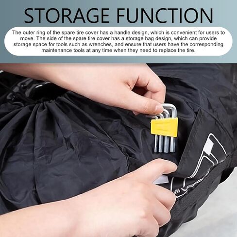 1 PC Car Spare Tire Protective Cover, Tire Dust Storage Bag, Portable Handheld Tire Protective Cover, Universal for Most Cars (Black #L) in Saudi Arabia
