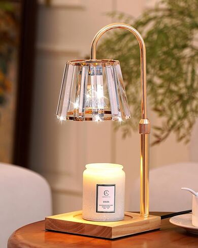 Candle Warmer Lamp with Timer, Candle Lamp Warmer with Dimmer & Height Adjustable, Crystal Lamp Candle Warmer for Jar Candles, Dimmable Candle Warmer Lamp with 3 Bulbs, House Warming Decor Gifts in Saudi Arabia