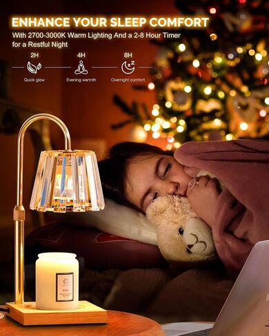 Candle Warmer Lamp with Timer, Candle Lamp Warmer with Dimmer & Height Adjustable, Crystal Lamp Candle Warmer for Jar Candles, Dimmable Candle Warmer Lamp with 3 Bulbs, House Warming Decor Gifts in Saudi Arabia