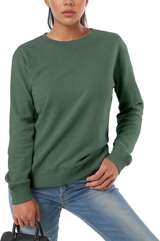 GIVON Relaxed Fit Crewneck Sweatshirts Women Long Sleeve Sweatshirt Cute Pullover Lightweight Tops in Saudi Arabia