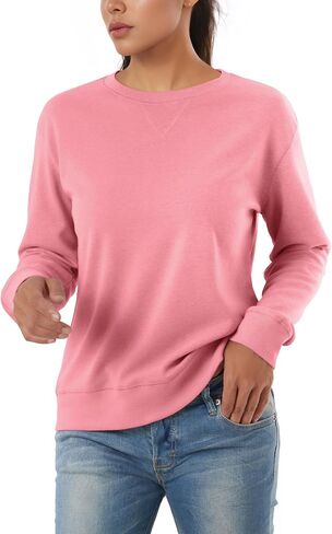 GIVON Relaxed Fit Crewneck Sweatshirts Women Long Sleeve Sweatshirt Cute Pullover Lightweight Tops in Saudi Arabia