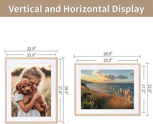 إطار صورة ZLG مقاس 8 × 10، إطار من الخشب الصلب مقاس 8 × 10 مع حصيرة مقاس 5 × 7، لسطح الطاولة وعرض الحائط، يتضمن خطاف حائط، مجموعة من 3 قطع in Kuwait