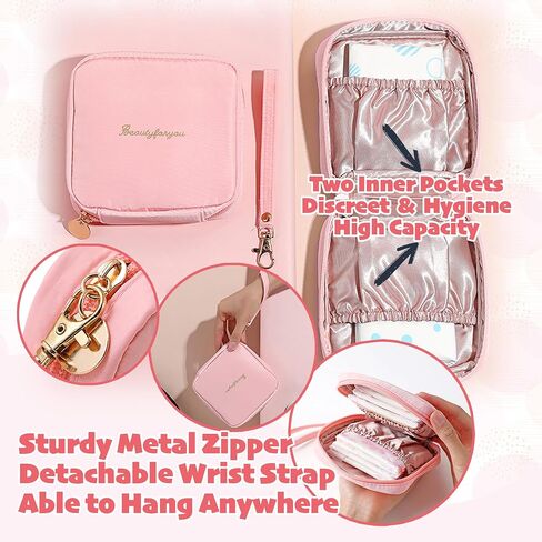 Essential Period Kit for Girls | First Period kit for Girls 10-12 | Period Bags for Teen Girls for School | First Period Gift with Sanitary Pad Storage Bag, Wipes, Period Tracker and More(Mint) in Kuwait
