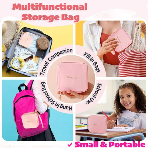 Essential Period Kit for Girls | First Period kit for Girls 10-12 | Period Bags for Teen Girls for School | First Period Gift with Sanitary Pad Storage Bag, Wipes, Period Tracker and More(Mint) in Kuwait