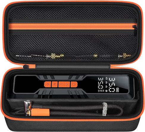 Travel Case Compatible with Hajomel Tire Inflator Portable Air Compressor 10000mAh, 4X Fast Air Pump for Car Tires, 150PSI Electric Tire Pump Storage Holder Organizer for Air Tube, USB Cable-Bag Only in Kuwait