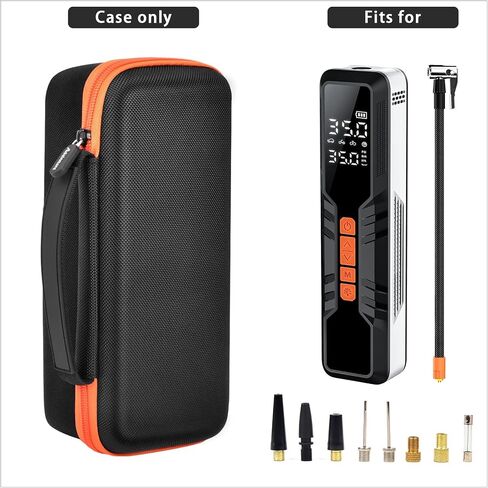 Travel Case Compatible with Hajomel Tire Inflator Portable Air Compressor 10000mAh, 4X Fast Air Pump for Car Tires, 150PSI Electric Tire Pump Storage Holder Organizer for Air Tube, USB Cable-Bag Only in Kuwait