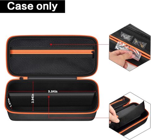 Travel Case Compatible with Hajomel Tire Inflator Portable Air Compressor 10000mAh, 4X Fast Air Pump for Car Tires, 150PSI Electric Tire Pump Storage Holder Organizer for Air Tube, USB Cable-Bag Only in Kuwait