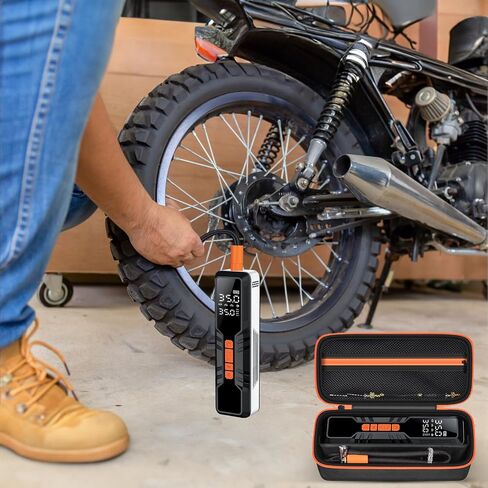 Travel Case Compatible with Hajomel Tire Inflator Portable Air Compressor 10000mAh, 4X Fast Air Pump for Car Tires, 150PSI Electric Tire Pump Storage Holder Organizer for Air Tube, USB Cable-Bag Only in Kuwait