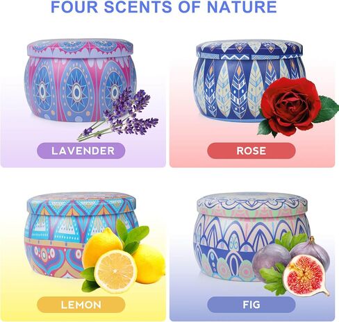 شموع عيد الميلاد المعطرة للنساء - شموع الصويا الكبيرة بوزن 4.4 أونصة للمنزل، شموع معطرة برائحة الزيوت العطرية طويلة الأمد بنسبة 8% للعطلات مثل عيد الشكر والكريسماس ورأس السنة الجديدة. in Saudi Arabia