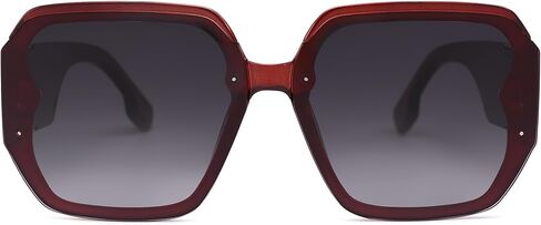 AMOMOMA Vintage Oversized Square Sunglasses for Women,Fashion Big Sun Glasses UV400 Protection AM6636 in Kuwait