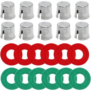 10PCS Car Battery Post Terminal Shims, Auto Lead Terminal Shim Caps with 12 Piece Washers for Top Post Battery Post Ends Repair, Universal for Vehicles, SUV, Truck, RV, Boat