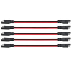 Gopayia 12 AWG SAE to SAE Extension Cable 12 Gauge 2-Pin SAE Connector Extension Cord with Dual Head Plug for Solar Panel Automotive Car Motorcycle 12in