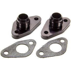 Meziere WP8212ANS -12AN Water Port Adapter for Small Block Ford, Black, Pair