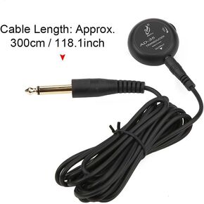 Piezo Pickup Acoustic Guitar,Mini Piezo Pickup Contact Microphone Transducer with 3m Cable for Acoustic Classical Folk Guitar Ukelele Violin Ukelele Microphone stick on pick up acoustic guitar pickup