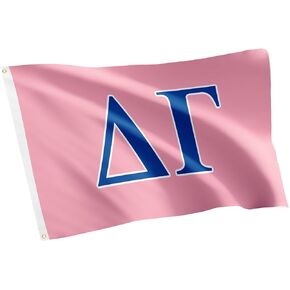 Delta Gamma Flag Pink Greek Letter Blue Sorority Banner Large 3x5 Feet Sign Decor DG