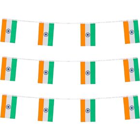 ZXvZYT India Indian Flag Banner String,Small Mini India Pennant Flags,for Grand Opening,National Sports Events,Party Festival Decorations(50 Feet 38 Flags)