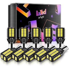 LUYED 194 LED Bulbs 900 Lumens Super Bright 12V 48-EX 3014 Chipsets T10 168 921 912 LED Light bulb Used for RV Trailer Car Backup Reverse Lights Width Lamp,Xenon White,Pack of 10