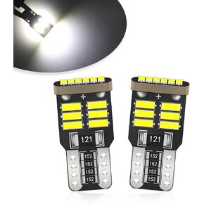cerfioo Pack-2 Car LED Width Lights, T10-4014-18SMD License Plate Lights, 0.4 Inches x 0.9 Inches Reading Lights, Universal Lighting Accessories, for Most Cars, Trucks and Vans (White)