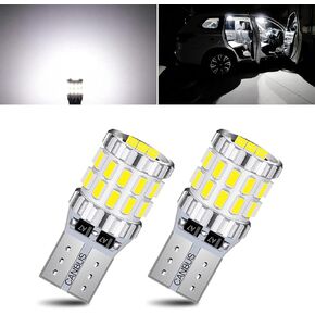 2 PCS Car T10-3014-30WFPC-S Wideth Lights, 360 Degree Uniform Illumination License Plate Light Reading Light, Universal Non-polar CANBUS Decoding Light Bulb Replacement for Cars (White)