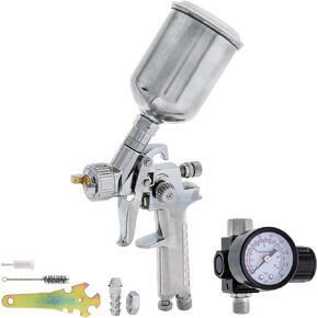 TCP Global Mini Automotive Paint Touch-Up HVLP Spray Gun with 1.2mm Fluid Tip and Regulator