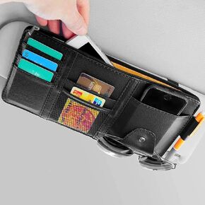 SEMBEM Car Sun Visor Organizer, Registration and Document Holder, Personal Belonging Storage Pouch Auto Interior Accessories Pocket Organizer (Pink)