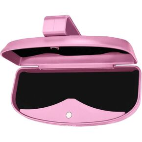 MOSISO Car Visor Sunglasses Case, Universal Automotive ABS Eyeglasses Holder Protective Box Clip Eyewear Hard Shell Storage Organizer with Magnetic Closure and Double Card Clamp, Piano Black