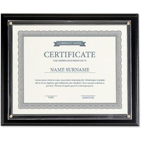 لوحة جائزة الشهادة السوداء المسطحة من Fine Stationery - شهادة أو دبلوم منزلق للداخل مقاس 8.5 × 11، إطار حائط in Kuwait