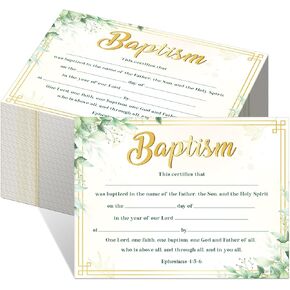 100 قطعة من شهادات المعمودية الأولى للكنيسة الفارغة وشهادات التكريس وشهادات المعمودية ورق شهادة للطفل معمودية الطفل وحفلات التعميد وهدايا التعميد in Kuwait