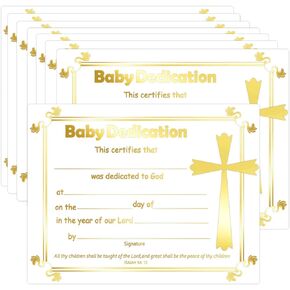Well Tile 25 Pack Baby Dedication Certificate Card 8.5x11 Inch - Christening Baby Dedication Certificate Church Baptism Gifts with Baby Christening Baby Dedication Certificates