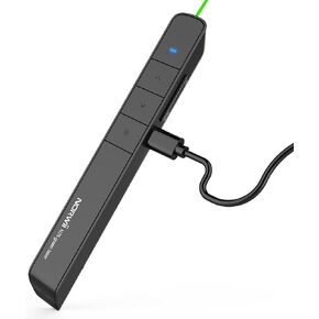Norwii Presentation Clicker Green Light Pointer USB Rechargeable Wireless Presenter PowerPoint Clicker Hyperlink Presentation Remote Control Slide Advancer RF 2.4GHz for Keynote/Mac/PC/Laptop …