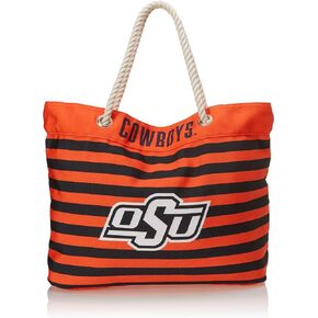 FOCO NCAA College Team Logo Nautical Stripe Tote Beach Bag
