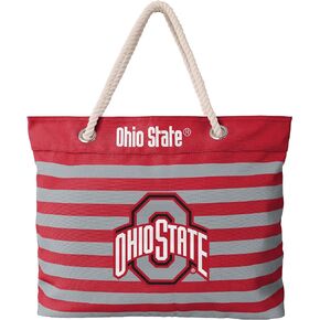 FOCO NCAA College Team Logo Nautical Stripe Tote Beach Bag