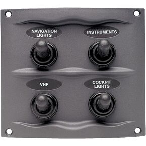 BEP 900-4WP Splash Proof Panel - 4 Way gray, 2.9" D x 4-1/4" W x 3-3/4" H