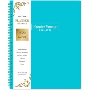 2024-2026 Monthly Planner - 24 Monthly Planner from July 2024 to June 2026, 8.5'' x 11'', Monthly Planner with Tabs, Pocket
