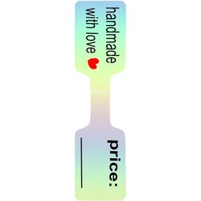 Jewelry Price Tags Stickers 500 Pcs Jewelry Tags Self Adhesive Metallic Silver Jewelry Identification Label Ring Price Tags for Necklace Earring Price Identify Rectangle Label