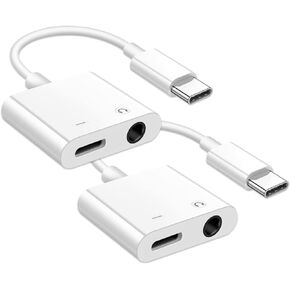 [معتمد من Apple MFi] موزع محول صوت وشاحن مزدوج 2 في 1 لايتنينج لجهاز iPhone iPad، 2 حزمة محول سماعة رأس iPhone لهاتف iPhone 14/13/ 12/11/ XS/XS Max/XR/X/ 8/8plus/7/7 Plus /اى باد