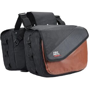 KEMIMOTO Motorcycle Saddlebags,40L Large Capacity Detachable Side Saddle Bags Motorcycle Panniers Bags with Protective Cover Universal Motorcycle Luggage Bag