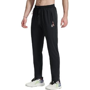 Men's Joggers Pants with Zipper Pockets Athletic Running Stretch Sweatpants for Men Workout Gym Track Golf