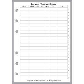 A6 Size Expenses and Check Register Insert, for 6-ring Binders (4.1" x 5.8"). THIS IS A EUROPEAN STANDARD A6 SIZE. YOUR A6 MAY BE DIFFERENT. PLEASE SEE IMAGES.